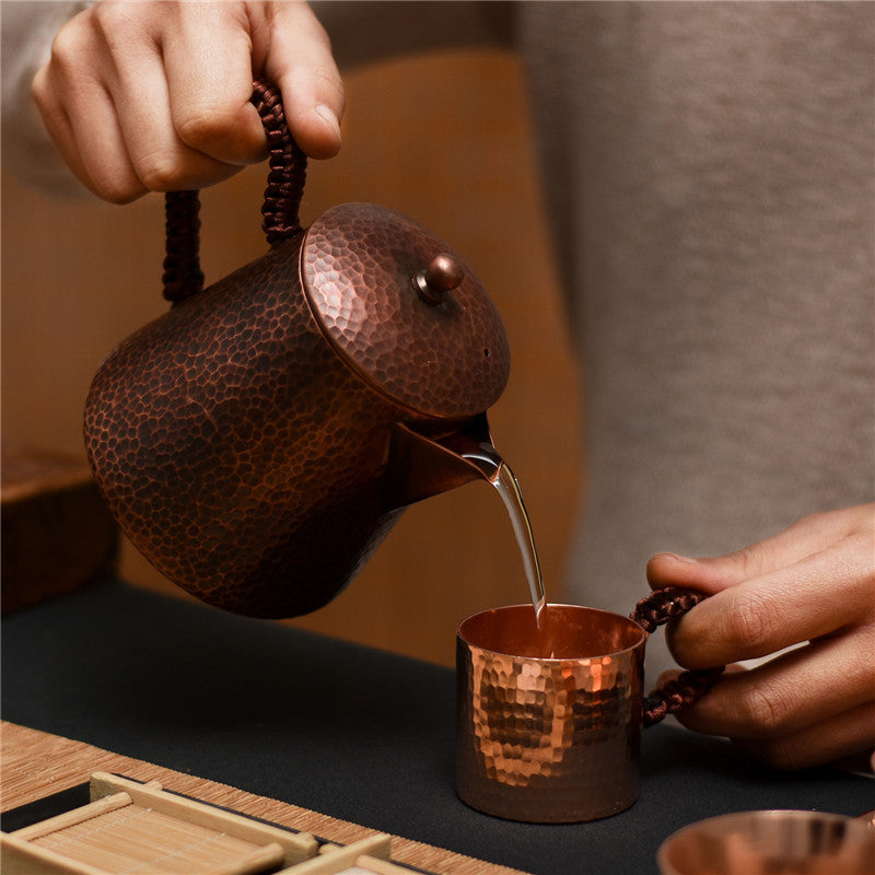 Petite théière en cuivre faite à la main, théière en cuivre pur - LUXARAH