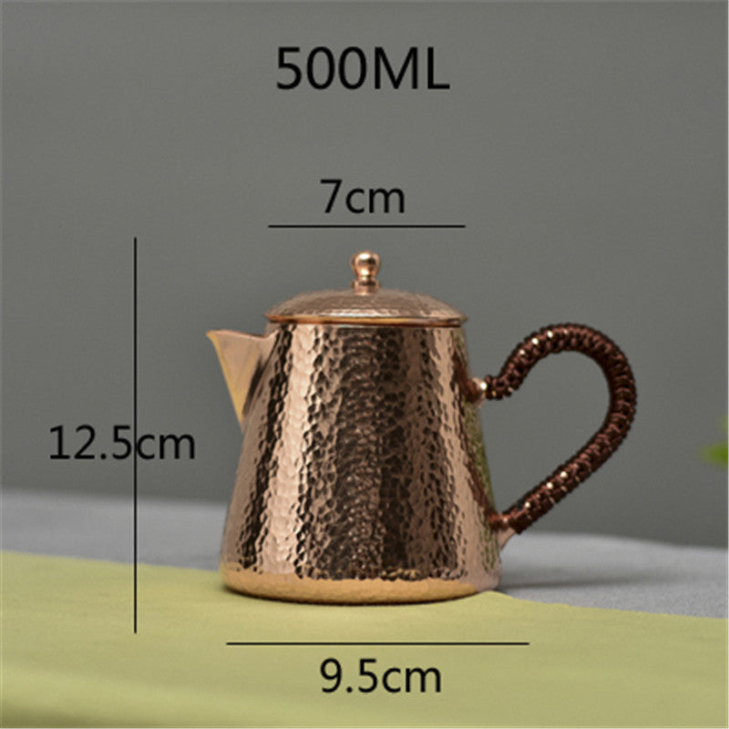 Petite théière en cuivre faite à la main, théière en cuivre pur - LUXARAH