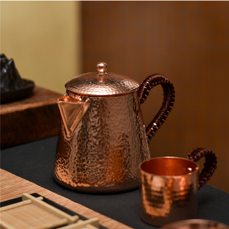 Petite théière en cuivre faite à la main, théière en cuivre pur - LUXARAH