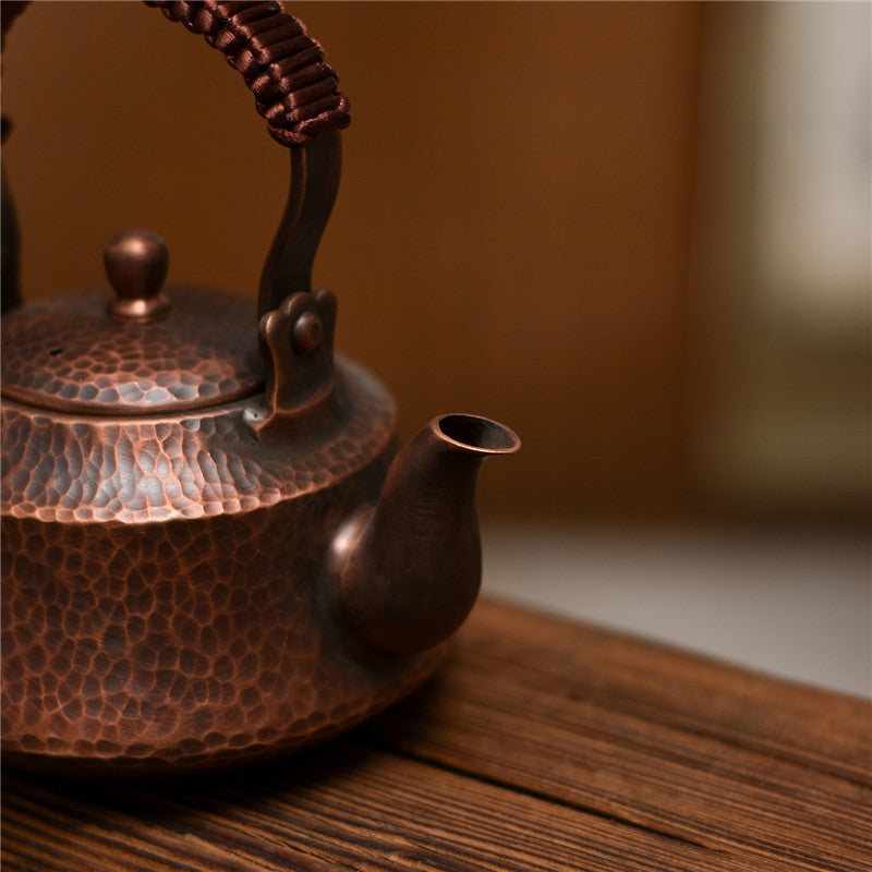 Petite théière en cuivre faite à la main Théière en cuivre pur Tiliang`, Infusion de thé - LUXARAH