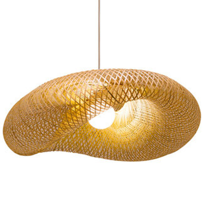 Lustre en bambou, lampe de salon de thé zen chinoise - LUXARAH