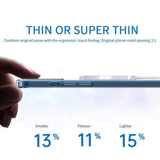 Étui de téléphone magnétique transparent anti-chute (12 pièces)