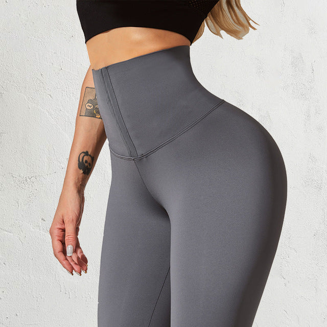Leggings de sport sexy et slim pour femme, noirs - LUXARAH