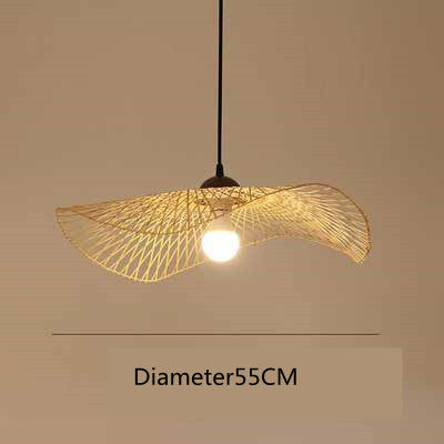 Lustre en bambou de style japonais, lampe de salon créative - LUXARAH