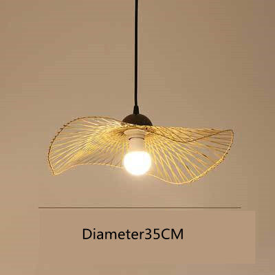 Lustre en bambou de style japonais, lampe de salon créative - LUXARAH