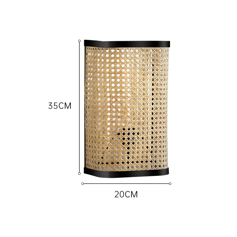 Lampe murale en rotin pour chambre à coucher, chevet, allée, escalier, tatami - LUXARAH
