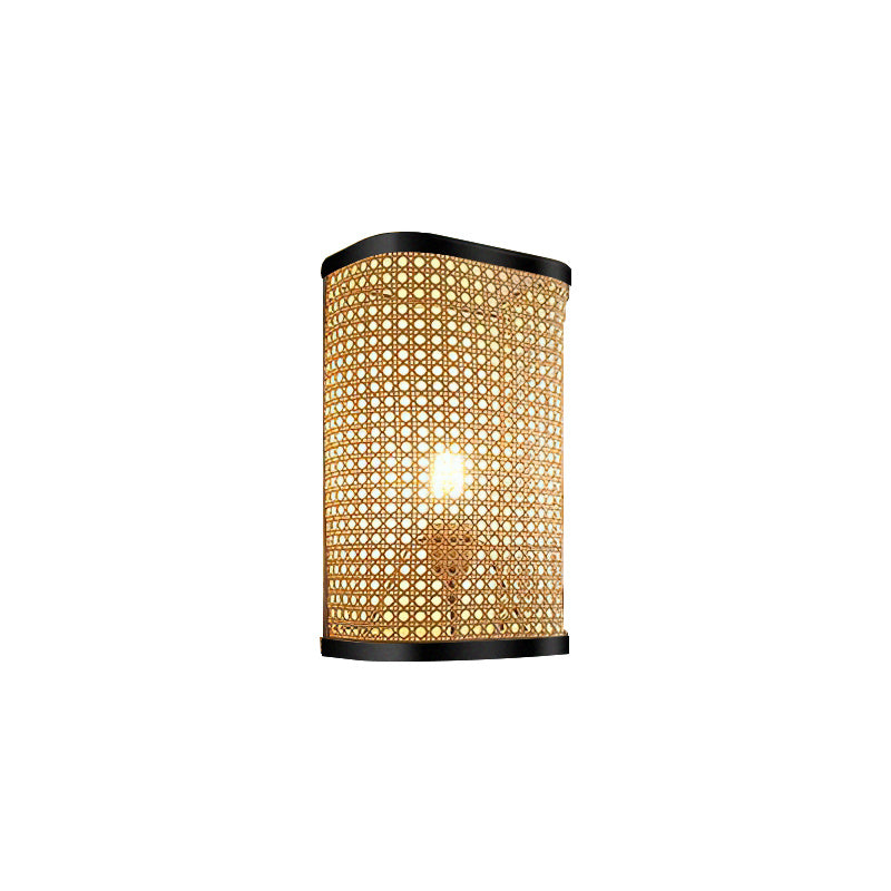 Lampe murale en rotin pour chambre à coucher, chevet, allée, escalier, tatami - LUXARAH