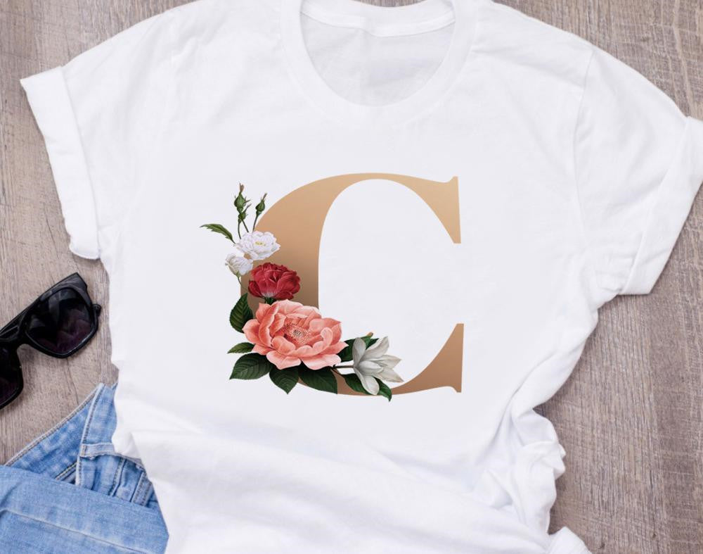 T-shirt oversize à manches courtes imprimé 26 lettres anglaises - LUXARAH