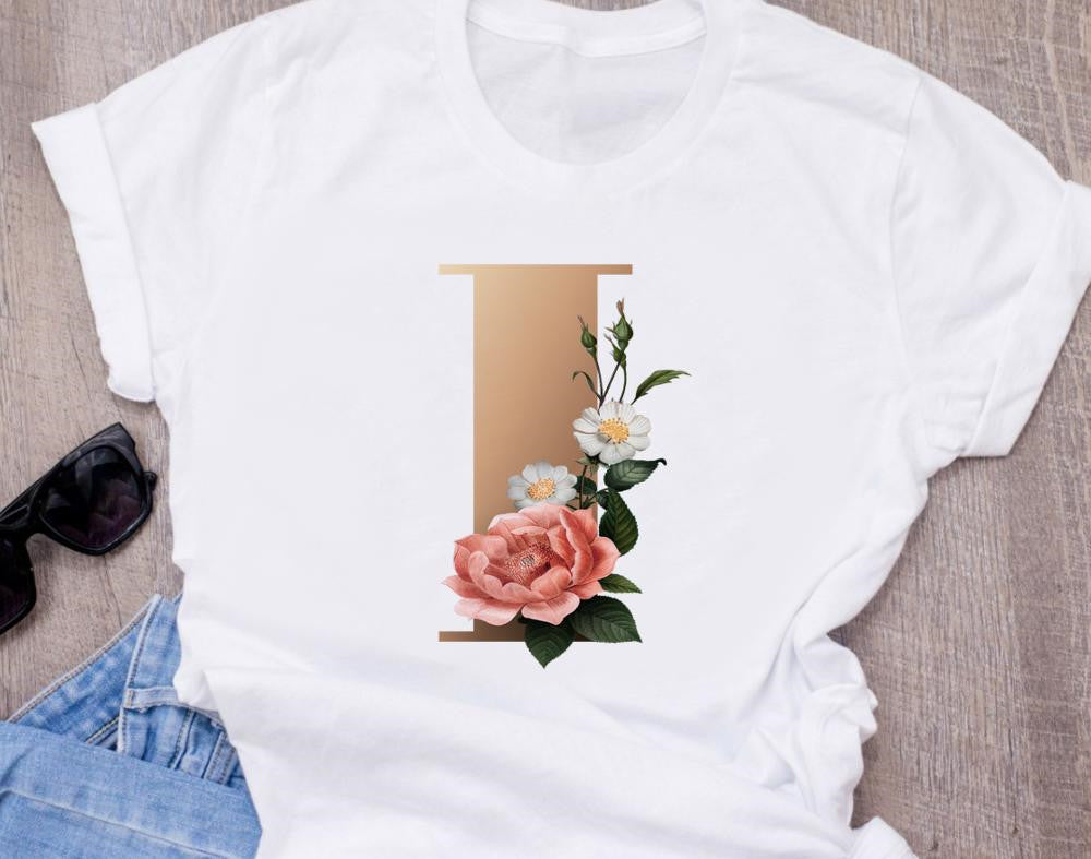 T-shirt oversize à manches courtes imprimé 26 lettres anglaises - LUXARAH