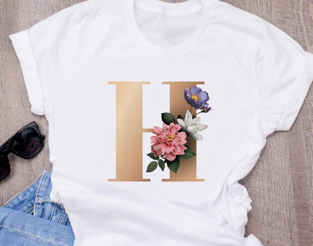 T-shirt oversize à manches courtes imprimé 26 lettres anglaises - LUXARAH