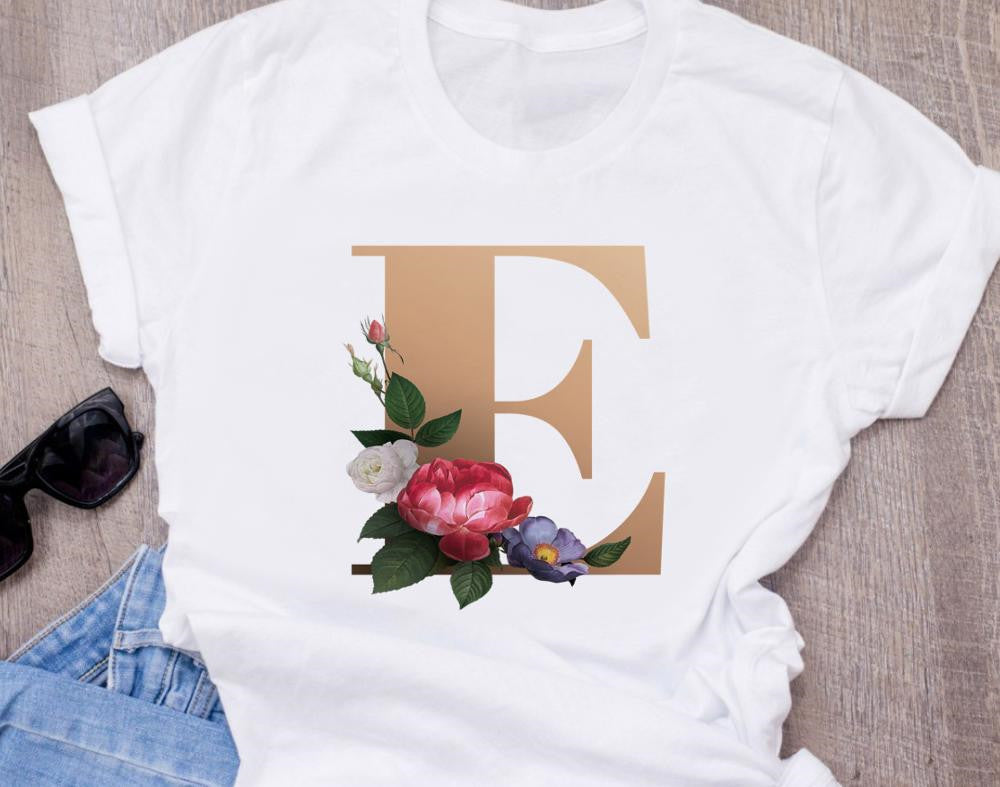 T-shirt oversize à manches courtes imprimé 26 lettres anglaises - LUXARAH