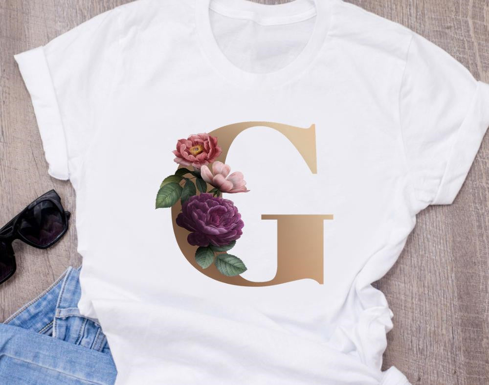 T-shirt oversize à manches courtes imprimé 26 lettres anglaises - LUXARAH
