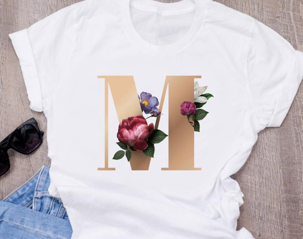 T-shirt oversize à manches courtes imprimé 26 lettres anglaises - LUXARAH