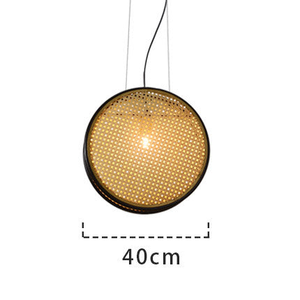 Lampes rétro créatives en rotin pour lustre de restaurant - LUXARAH