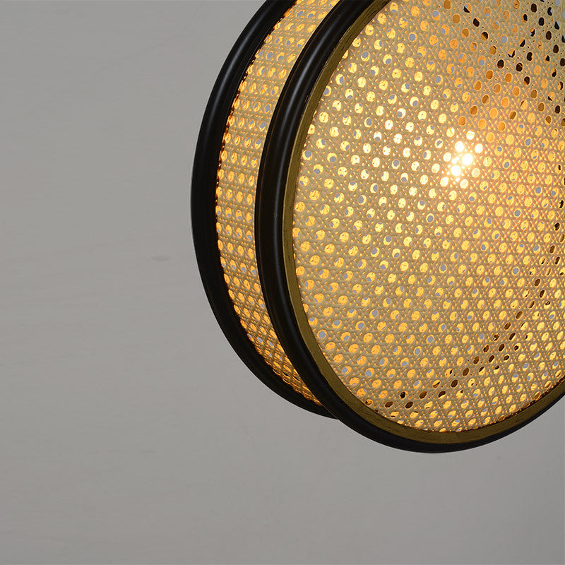 Lampes rétro créatives en rotin pour lustre de restaurant - LUXARAH