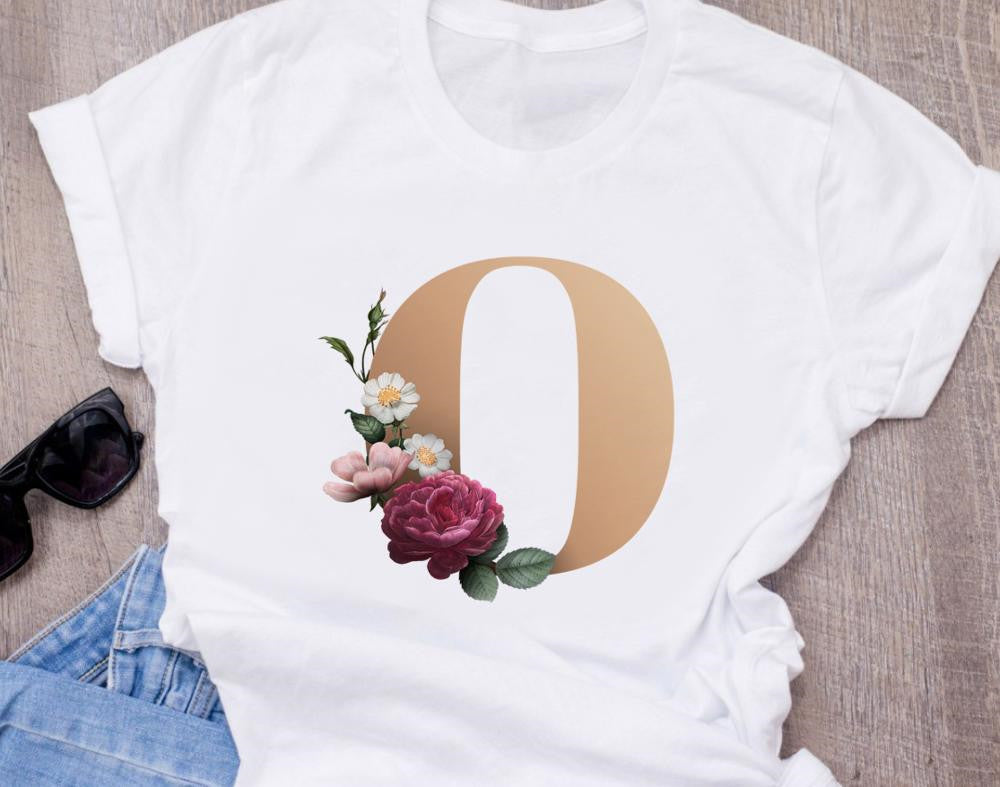 T-shirt oversize à manches courtes imprimé 26 lettres anglaises - LUXARAH