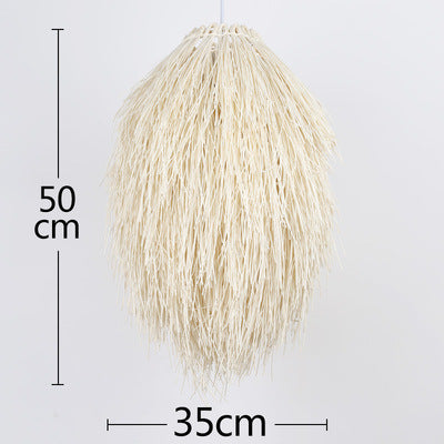 Lustre en rotin idyllique pour hôtel, Lustre créatif en forme de pomme de pin