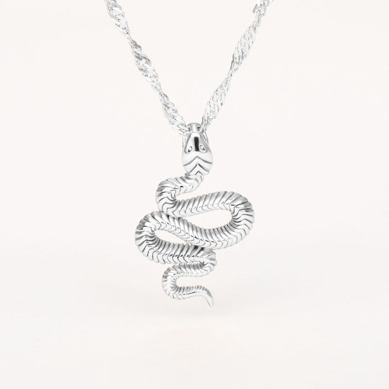 Colliers serpent en acier inoxydable pour femmes et hommes, couleur or et argent, pendentif animal du zodiaque, chaîne de cou, bijoux