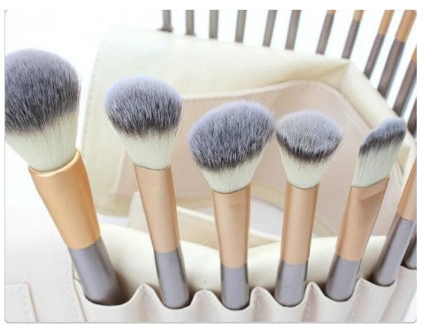 Ensemble de pinceaux de maquillage persans, pinceau de maquillage blanc de riz, pinceau de maquillage couleur champagne - LUXARAH