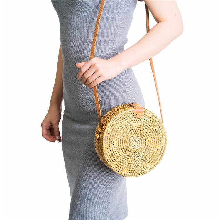 Sac de plage en rotin pour voyage, vacances, loisirs