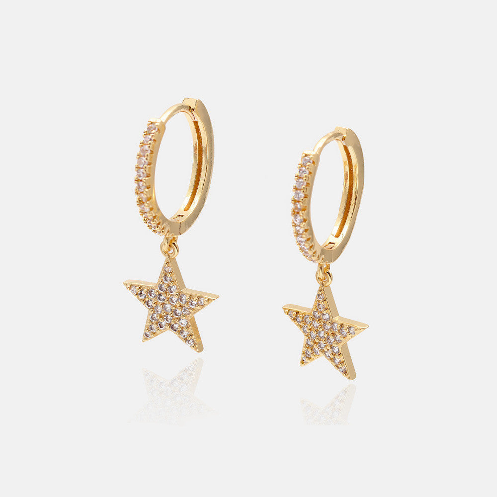 Éclat de Lune - Boucles d'oreilles étoiles scintillantes en argent 925