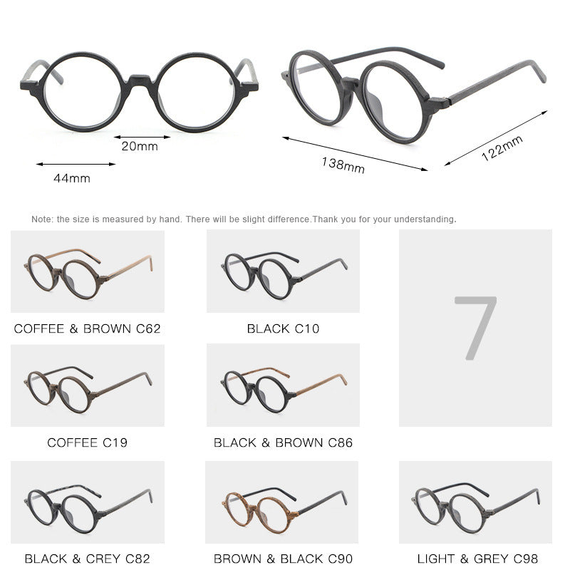 Monture de lunettes en bois avec plaque, style rétro, nouvelle collection