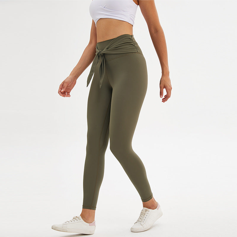 Pantalon de yoga legging à neuf points avec bretelles - LUXARAH