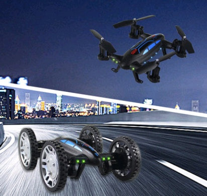 OTRC FY602 Air-Road RC Drone Car 2 en 1 Voiture volante 2.4G RC Quadcopter Drone 6 axes 4 canaux Hélicoptère avec caméra HD Haute vitesse 4WD