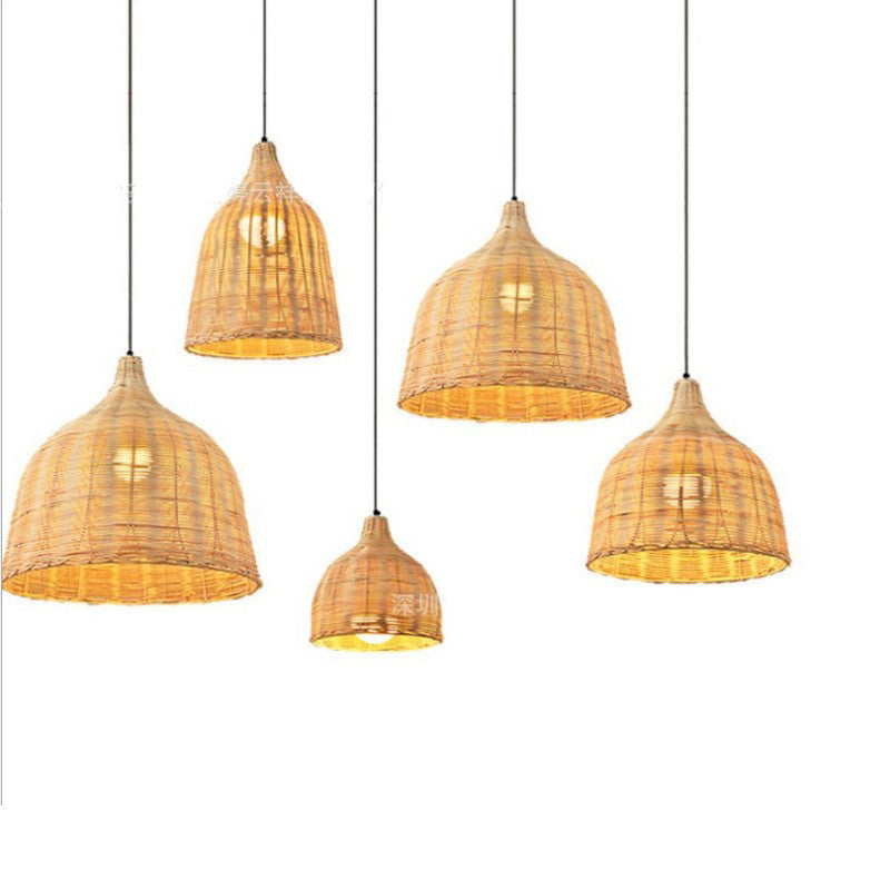 Abat-jour en rotin, Lustre japonais en rotin et bambou - LUXARAH