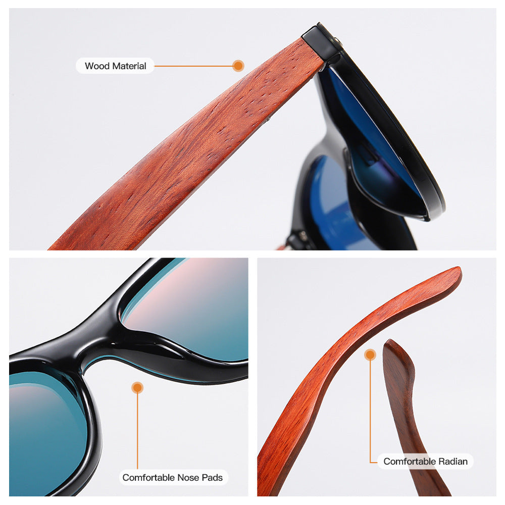 Lunettes de soleil polarisées en bois de bambou, style nouveau, miroir monobloc, de haute qualité