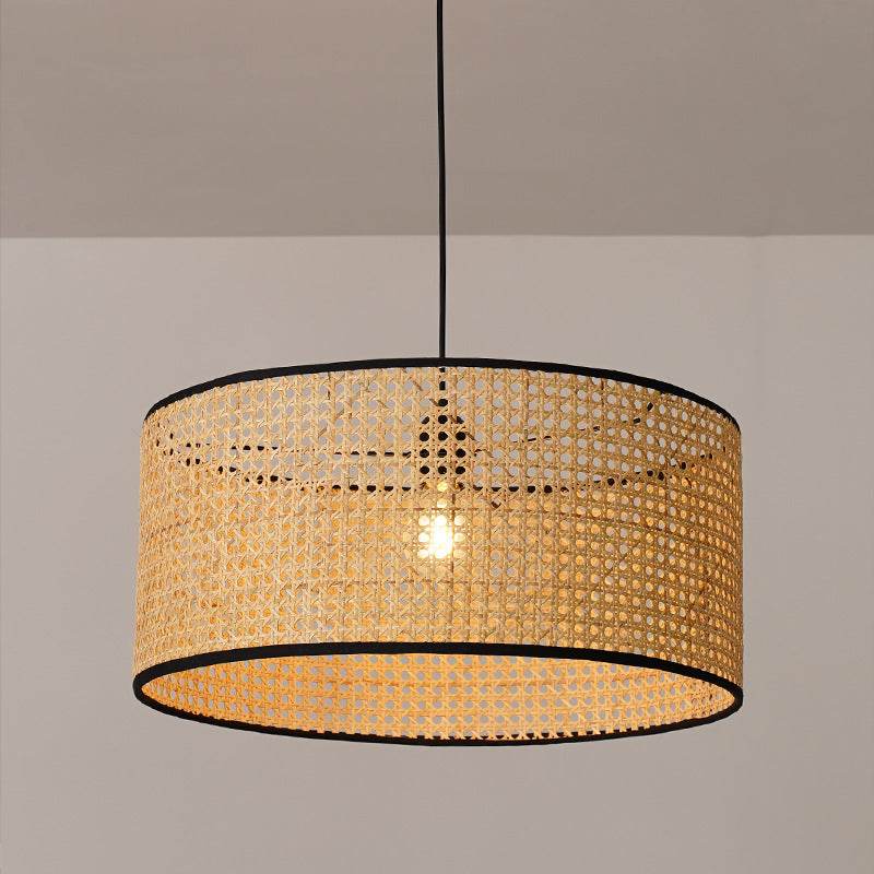 Plafonnier japonais en rotin style nordique pour chambre à coucher et salle à manger - LUXARAH