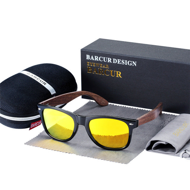 Lunettes de soleil polarisées en bois pour hommes
