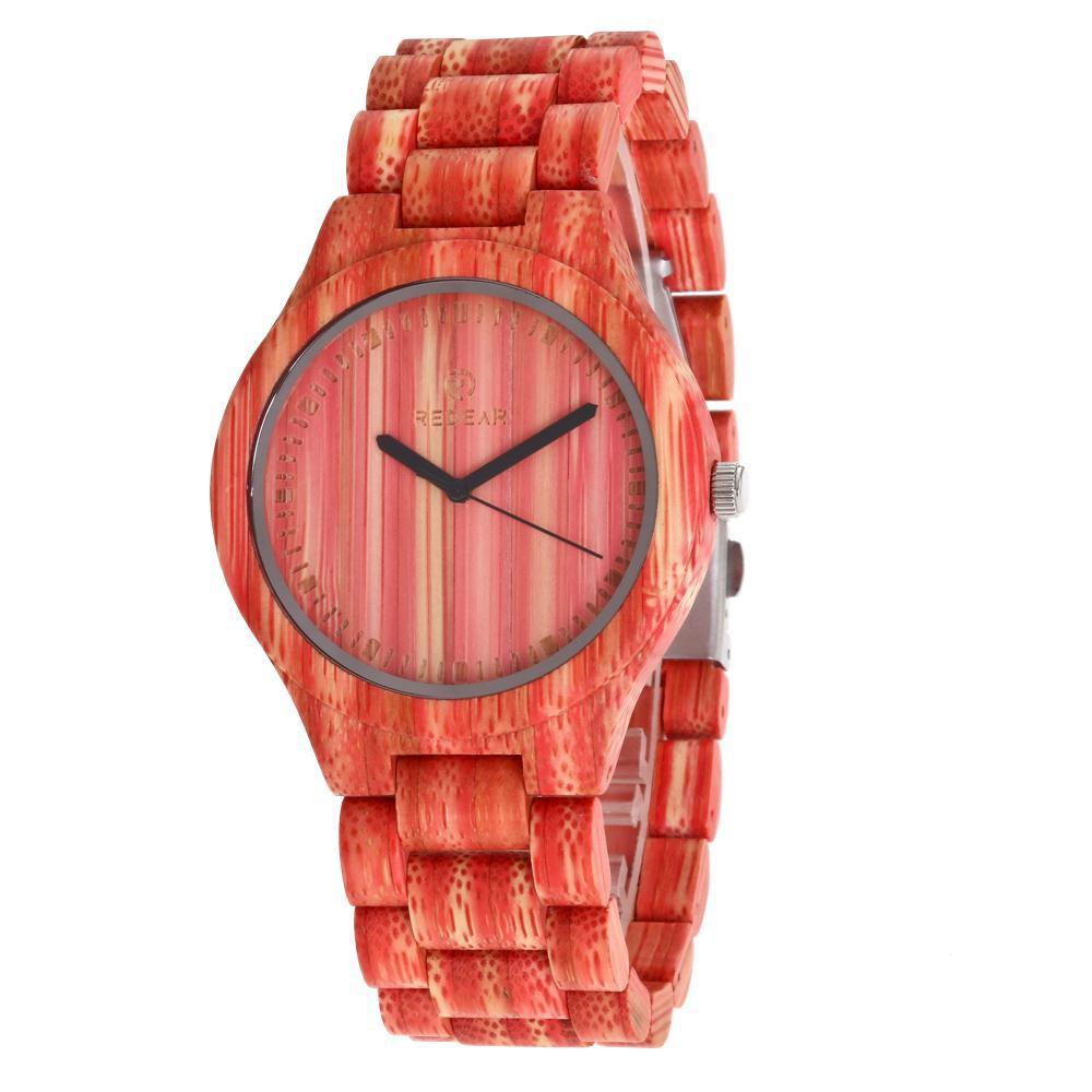Montre en bambou colorée
