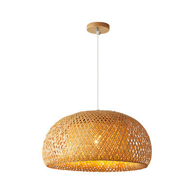 Lustre pastoral créatif japonais simple en bambou tissé
