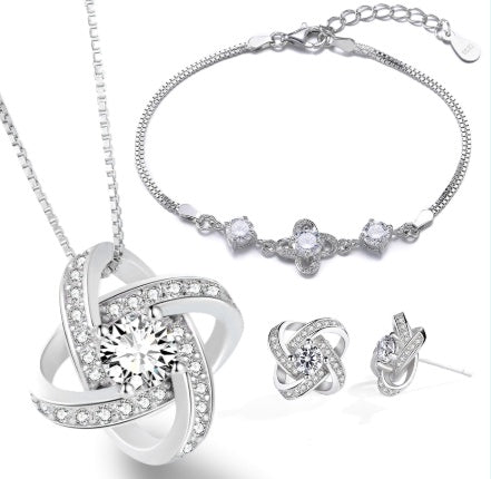 Collier en argent sterling 925 pour femme, pendentif cœur éternel, mosaïque de zircons, cadeau