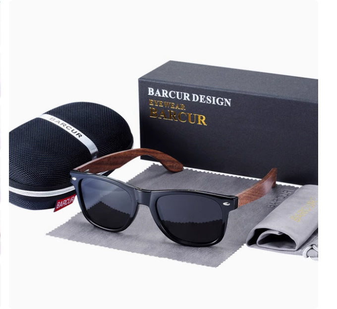 Lunettes de soleil polarisées en bois pour hommes