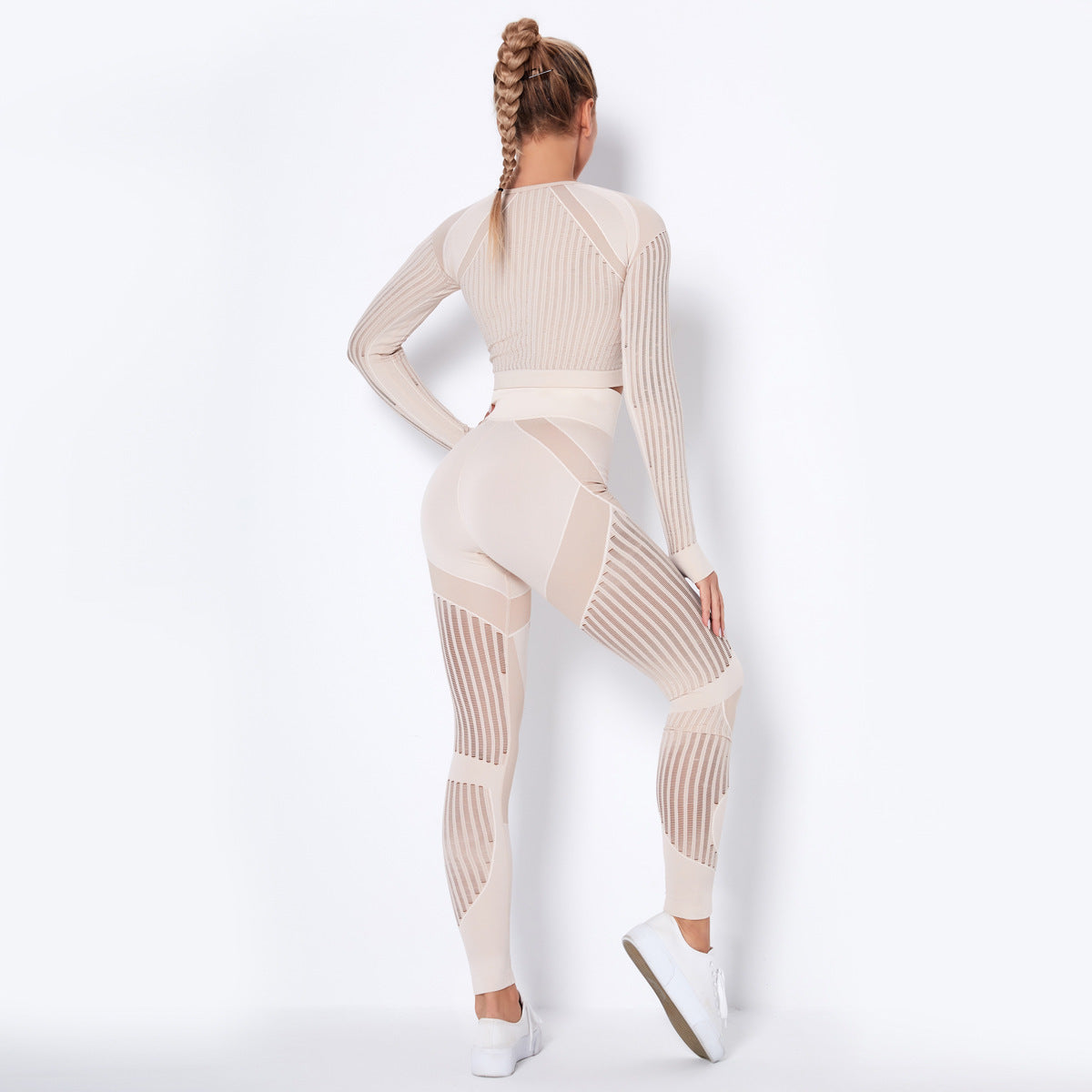 Combinaison de yoga absorbante tricotée sans coutures à manches longues - LUXARAH