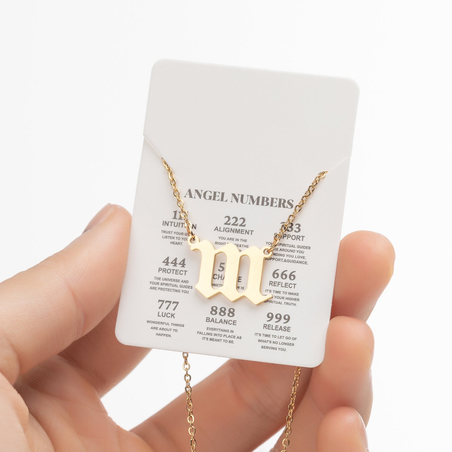 Collier pendentif numérique porte-bonheur pour femme, style ange, tendance, en acier inoxydable 000-999, style vintage