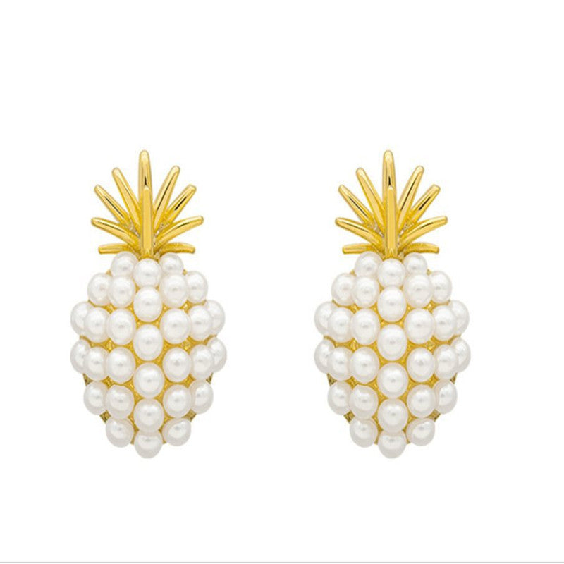 Boucles d'oreilles ananas, étoile de mer perle