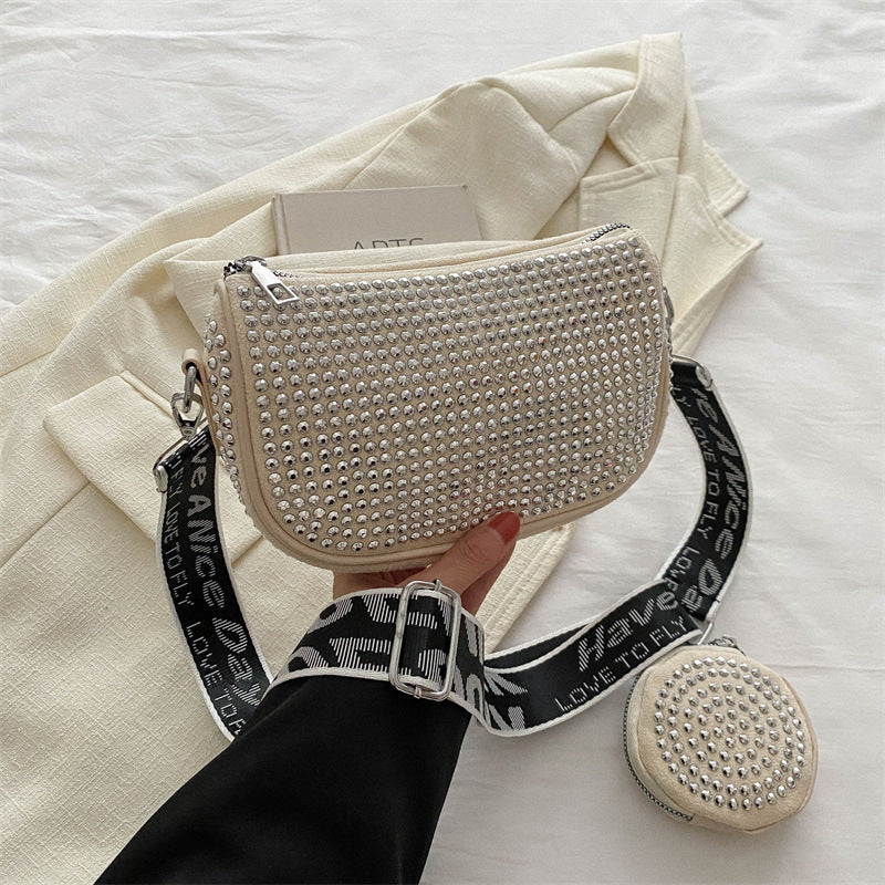 Sac à bandoulière en strass avec petit porte-monnaie, sac à bandoulière tendance pour femmes, sacs de créateurs de luxe - LUXARAH