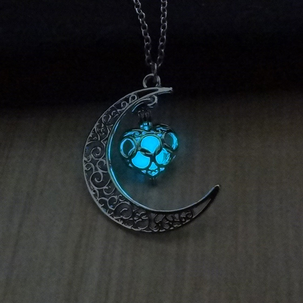 Colliers à pendentif lumineux, colliers à chaîne plaqués argent