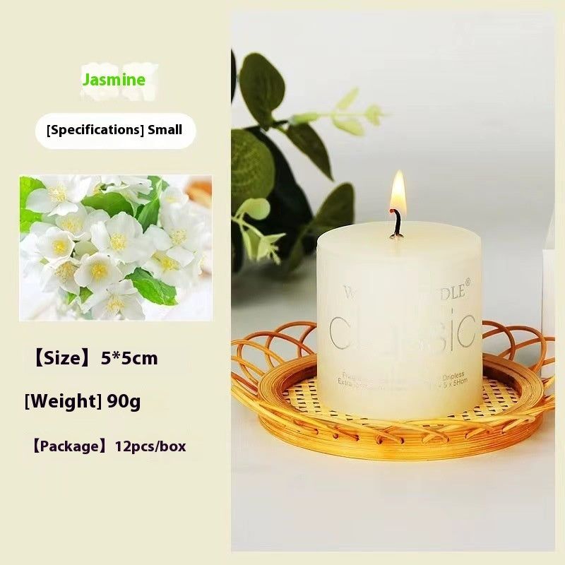 Bougie d'aromathérapie cylindrique colorée, bougie parfumée brillante, bougies sans fumée