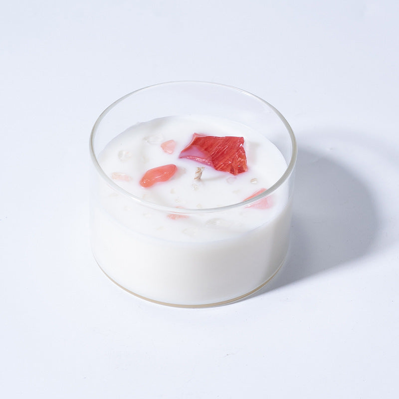 Bougie d'aromathérapie créative en cire de soja et pierre de cristal naturel