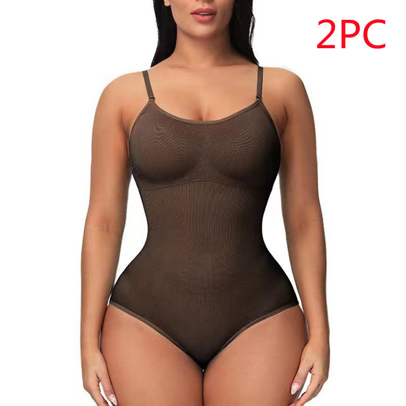 Combinaison à bretelles pour femme, style décontracté, sans coutures, slim, corset moulant
