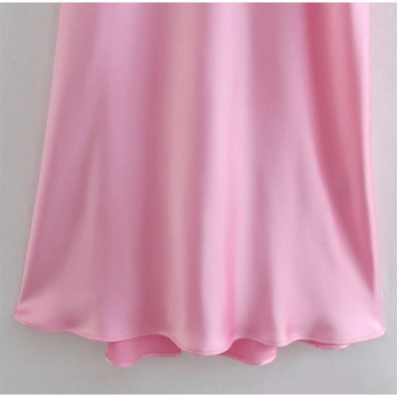 Robe longue en satin, élégante, sans manches, tenue de soirée, de vacances, sexy, décontractée, dos nu - LUXARAH