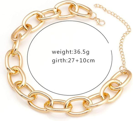 Collier ras du cou, bohème en or à maillons cubains, chaîne, bijoux tendance pour femmes et filles - LUXARAH