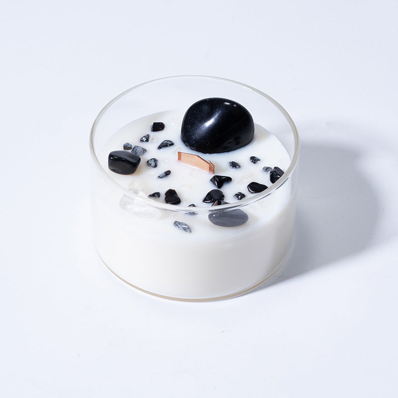 Bougie d'aromathérapie créative en cire de soja et pierre de cristal naturel