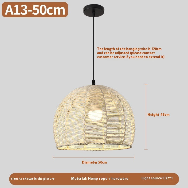 Nouveau lustre créatif en rotin tissé de style chinois - LUXARAH