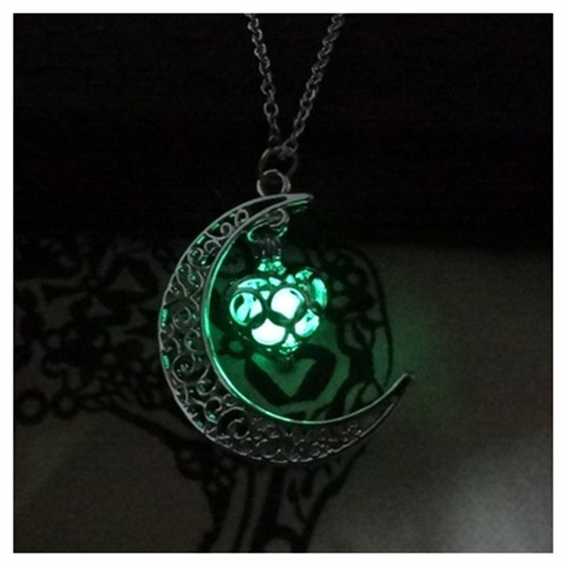 Colliers à pendentif lumineux, colliers à chaîne plaqués argent