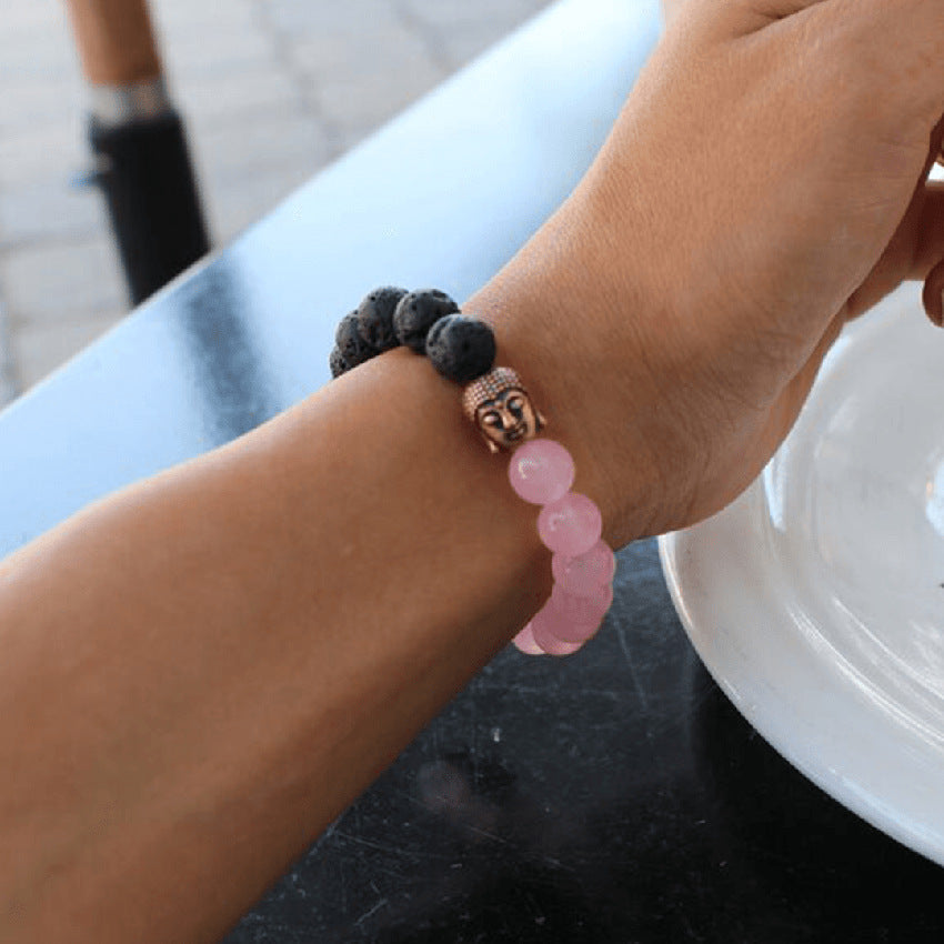 Bracelet énergétique en perles de pierre volcanique naturelle - LUXARAH